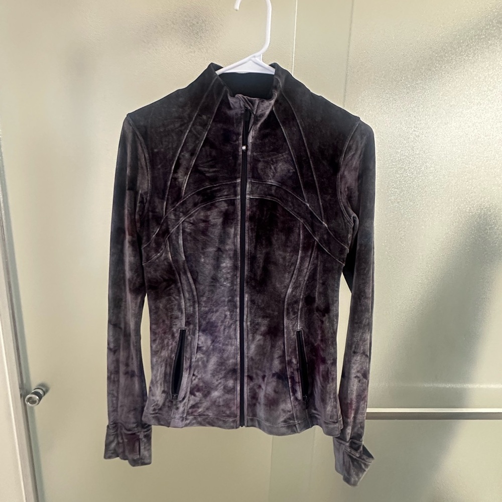 lululemon athletica Velvet Velour Zip-Up Define Jacket Size 8 - Deep Charcoal